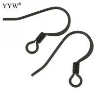 100pcslot black stainless steel earring hooks earring base supplies for jewelry finding hook earwire 15x15x1 50mm