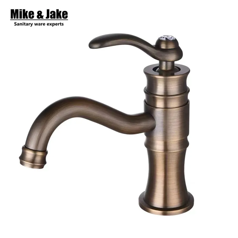 Новый латунный античный смеситель для раковины в ванную комнату настенный кран