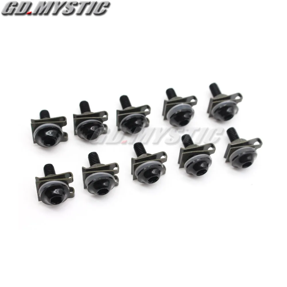 

10pcs 6mm Universal Motorcycle Body Fairing Bolts Spire Speed Fastener Clips Screw Nuts Set CNC Aluminium