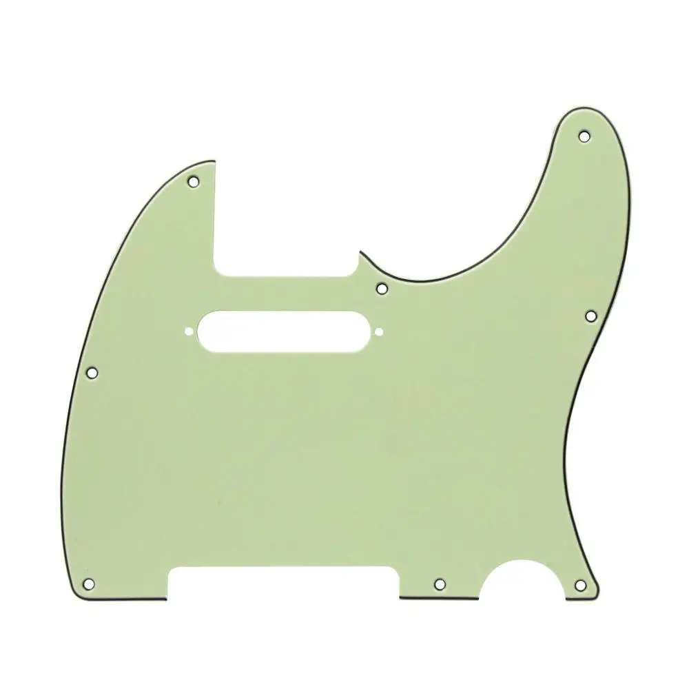 Mint Green 3Ply FLEOR 1 шт. электрогитара Tele Pickguard скретч пластина 8 отверстий w/звукосниматель с одинарной катушкой отверстие для США/Мексика Tele гитары аксессуары - Цвет: Mint Green 3Ply