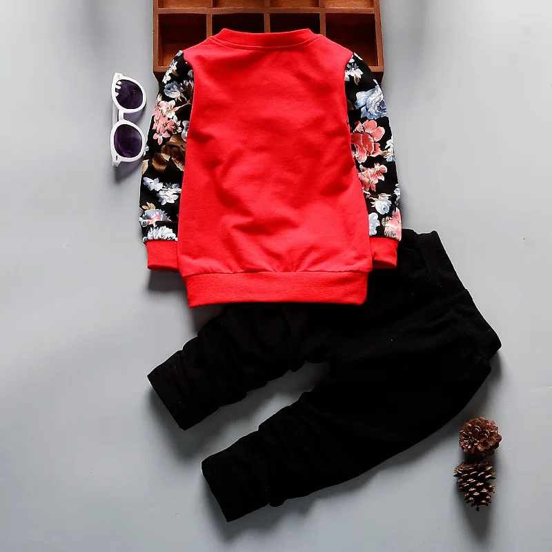 Children's Wear 2017 Autumn New Boys and Girls Letters Floral Long Sleeve Korean Two-piece Set | Детская одежда и обувь