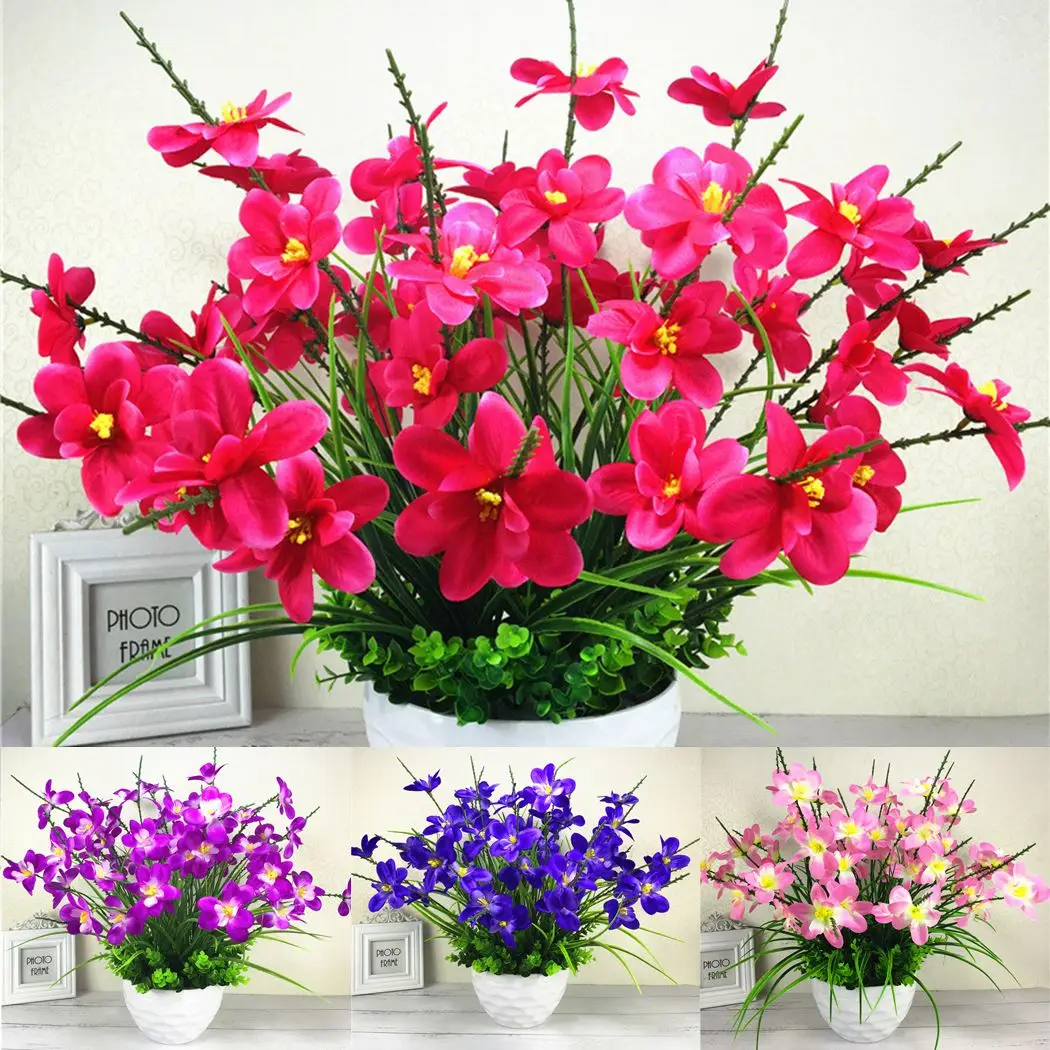 

2 Bunches Artificial Flower Decorative Fake Flower Artificial Plant For Wedding Decor