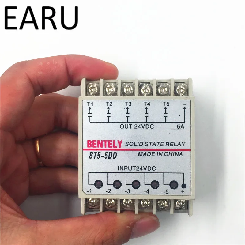 Бесплатная доставка 5DD 5-канальный Din-рейка SSR Quintuplicate пять входных выходов 24VDC