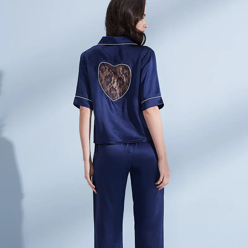 Женский пижамный комплект из 100% шелка пижама натурального летняя тонкая