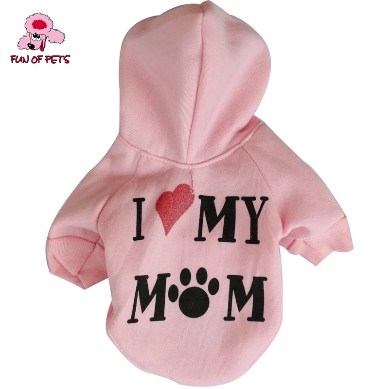 Флисовые Толстовки для собак и кошек в стиле Love My Mom одежда милые толстовки