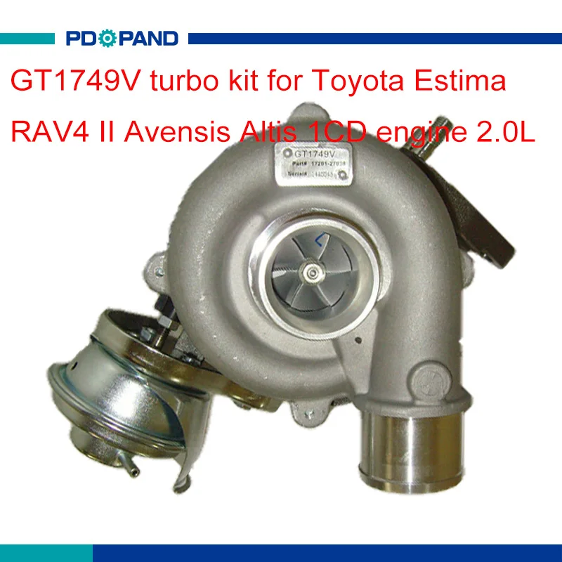 Турбокомпрессор GT1749V для двигателя Toyota Estima RAV4 II Avensis Altis 2.0L 1CD 17201 27030 1720127030|compressor
