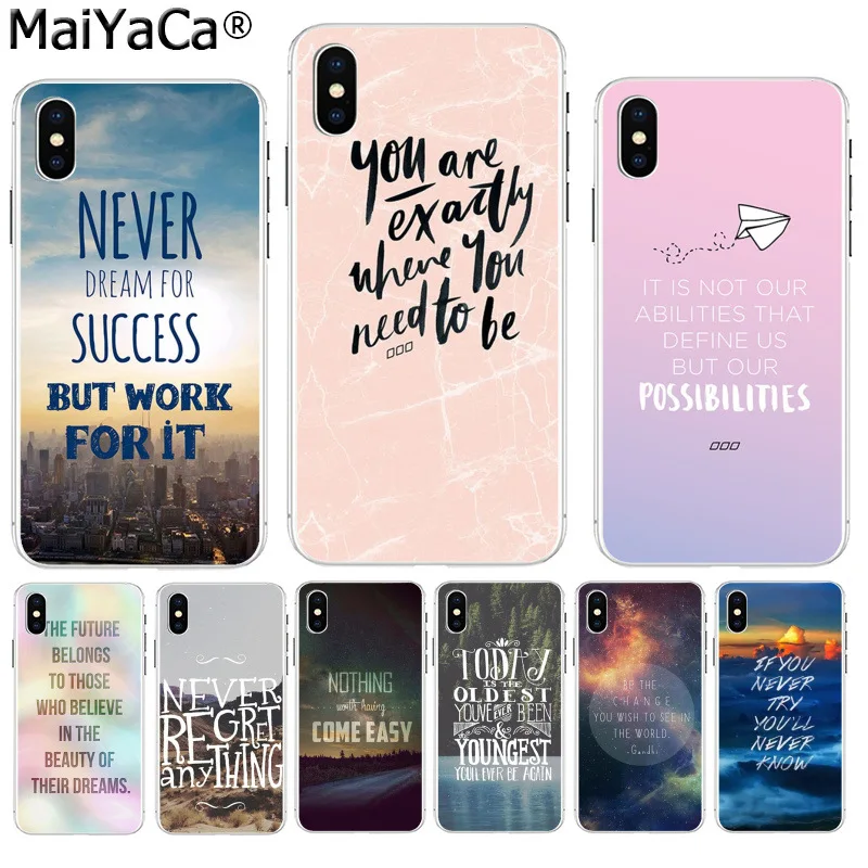 MaiYaCa Sceneary Цитата дизайн вдохновляющая фраза красочный чехол для телефона iPhone 8 7 6