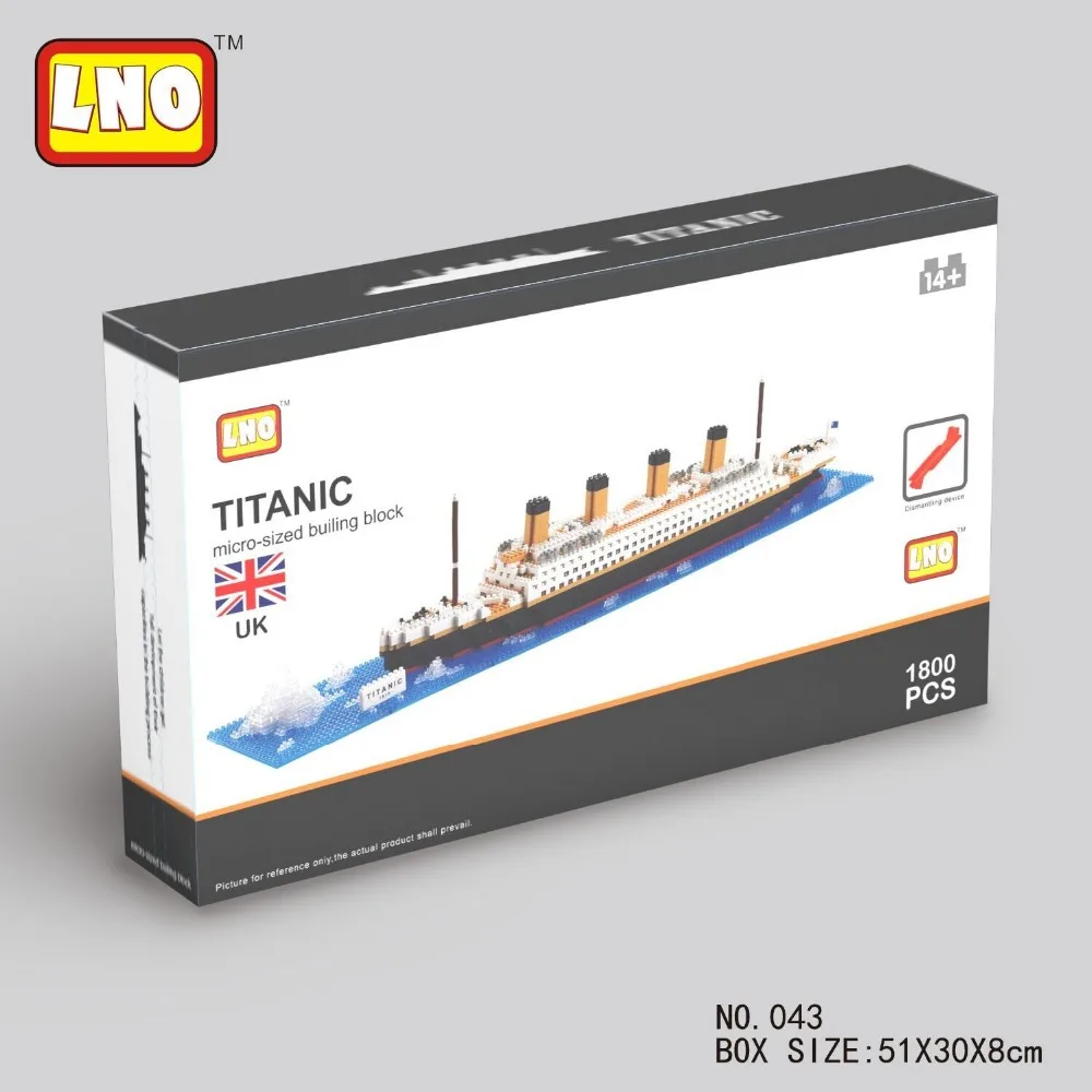 Lno титаник корабль создатель 3D строительные блоки игрушка лодка модель