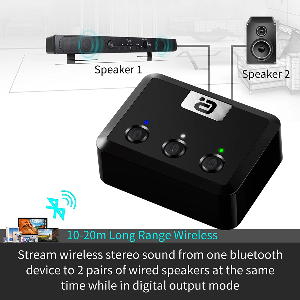 Оптический коаксиальный Bluetooth 5 0 приемник MR235B с микрофоном aptX ll 3 мм разъем Aux