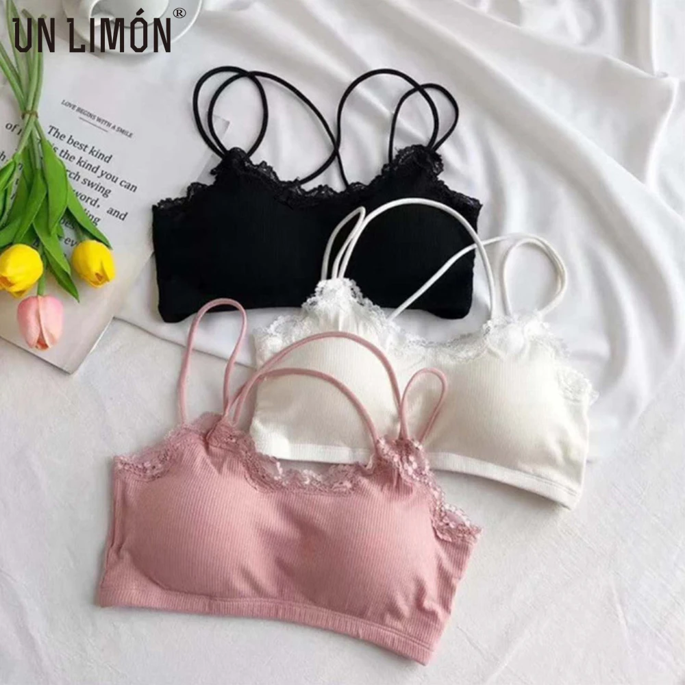 

UNLIMON Women Brallet Japan Seamless Tube Running Lace Bra