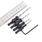 4 шт.компл. HSS 4241 винт зенковки набор сверл быстрое изменение шестигранный хвостовик #6 #10 #13 #16 фаски сверла резьба по дереву инструменты B2