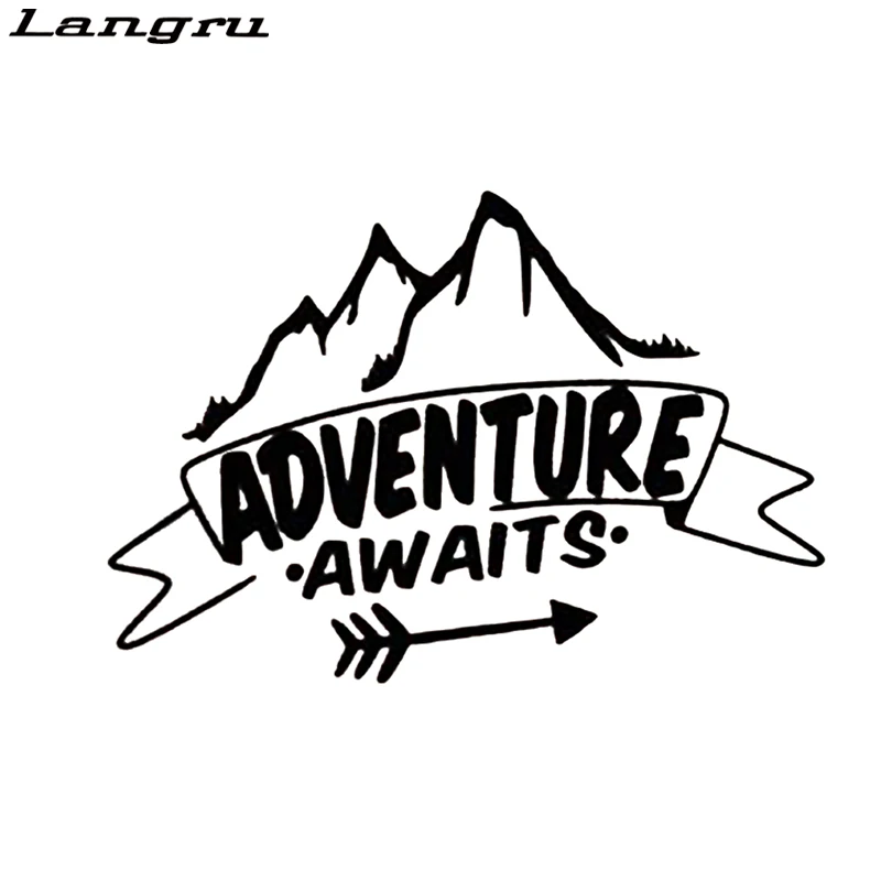 

Langru Adventure Awaits Mountains Shot Travel Mountains Laptop Car Sticker Novelty Vinyl Decal Jdm