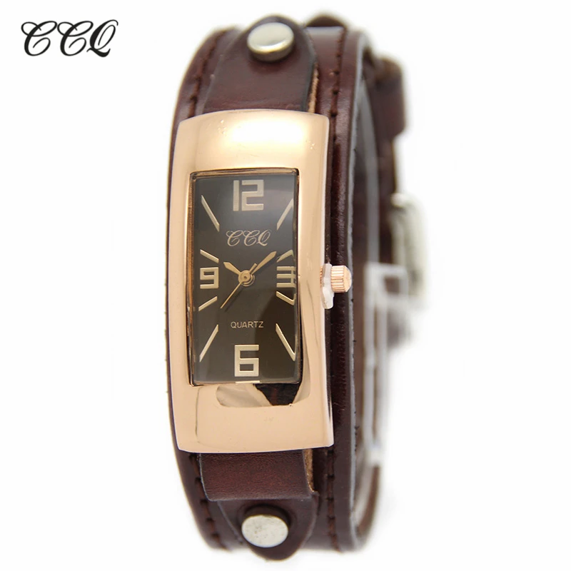 Горячая Продажа Мужская Ретро Женщины Платье Наручные Часы Дамы Корова Кожаный