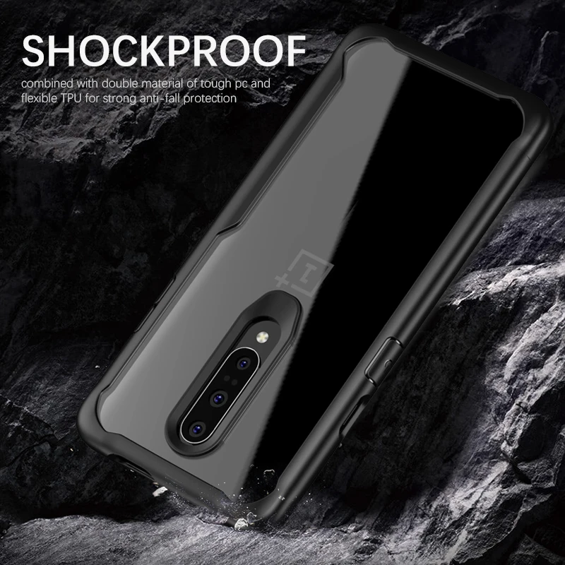 Чехол для Oneplus 7 Pro роскошный мягкий ТПУ + ПК ударопрочный Прозрачный чехол One plus 7Pro