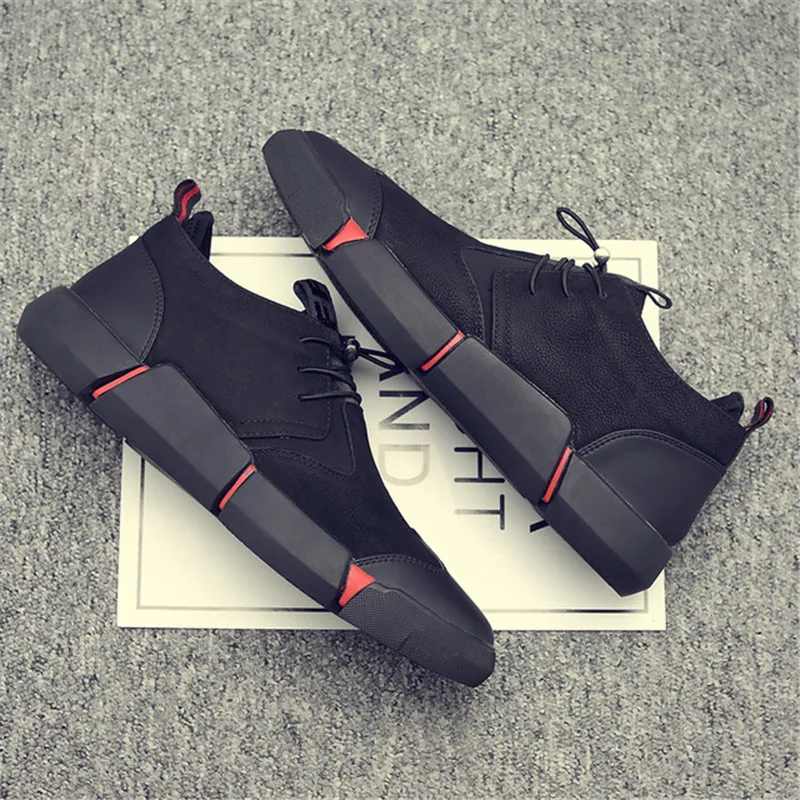Shoes Men All Black England Style Casual Leather Breathable Fashion 2022 NEW High quality | Обувь