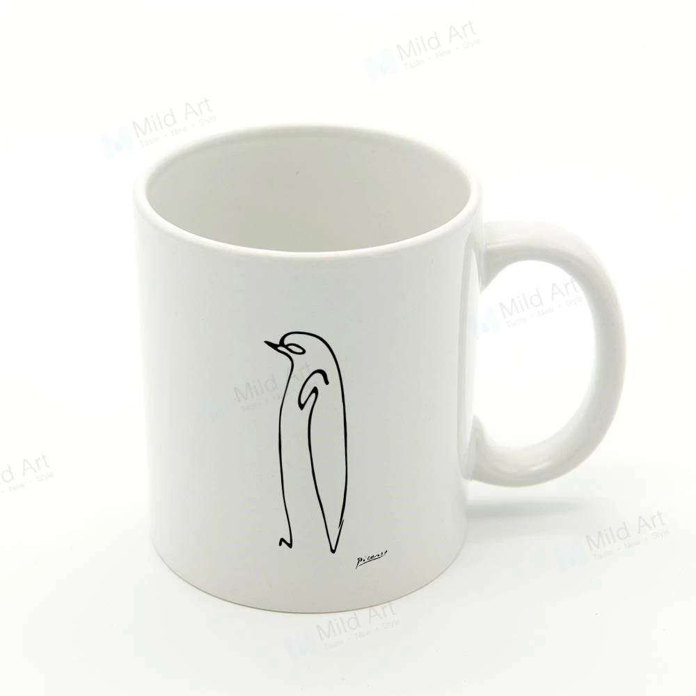 penguin-mug Пикассо Современный абстрактный Животные лошади собаки подарки минималистский Nordic Кухня аксессуары Керамика чашки воды напитки Кофе Чай кружки - Цвет: penguin-mug