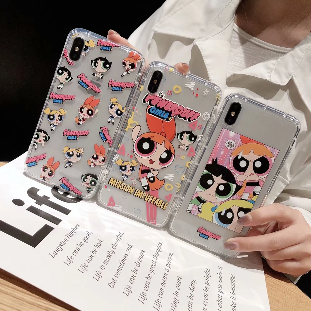 Cartoon little girl Phone Case for iPhone 7 8 6 6s Plus Transparent Soft TPU Anti-fall Cover X XR XS Max Coque |