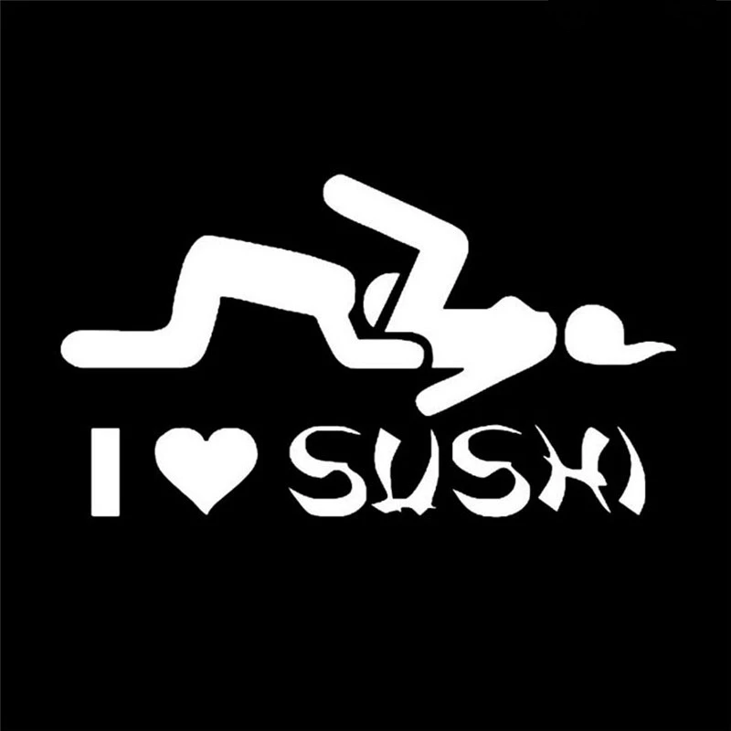 SLIVERYSEA 12*6 см автостайлинг I Love суши Автомобильная наклейка s окно мотоцикл