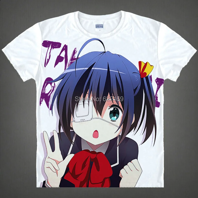 2015 Chu 2 Рикка любовь Chunibyo Другое бред футболка Костюмы для косплея Для мужчин из