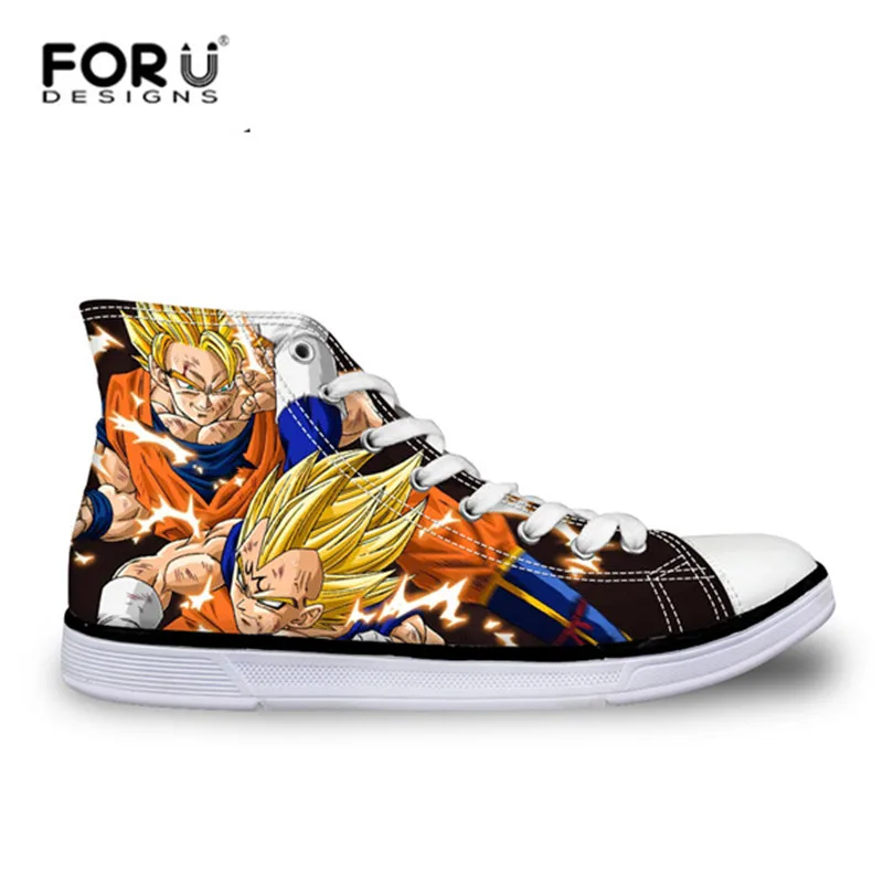H684AK FORUDESIGNS/модные мужские высокие вулканизированные туфли в стиле аниме Dragon Ball Z; парусиновая обувь с принтом для мальчиков; осенние кроссовки - Цвет: H684AK