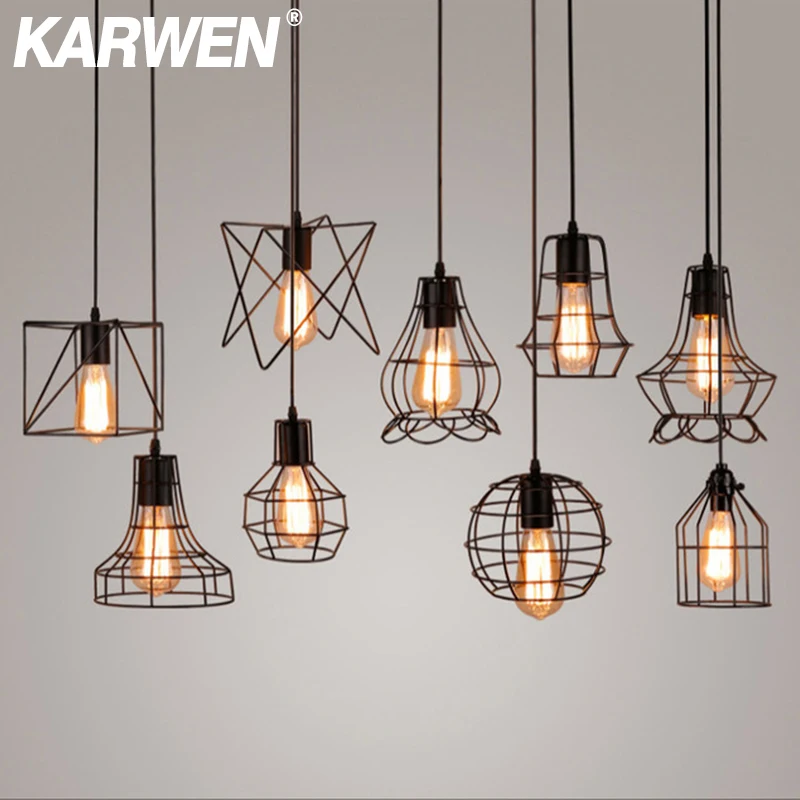 KARWEN подвесные светильники Lamparas de techo colgante Modern hanglamp промышленная лампа Лофт подвесной светильник металлический подвесной светильник E27 - изображение