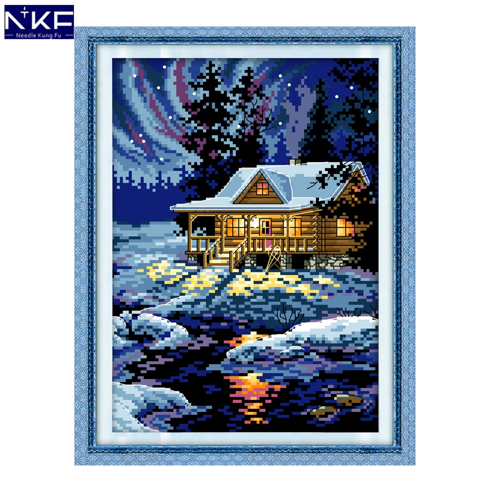 NKF The Night of The Arctic штамп вышивки крестом DIY комплекты для рукоделия вышивки комплект китайские наборы для вышивки крестом для домашнего декора