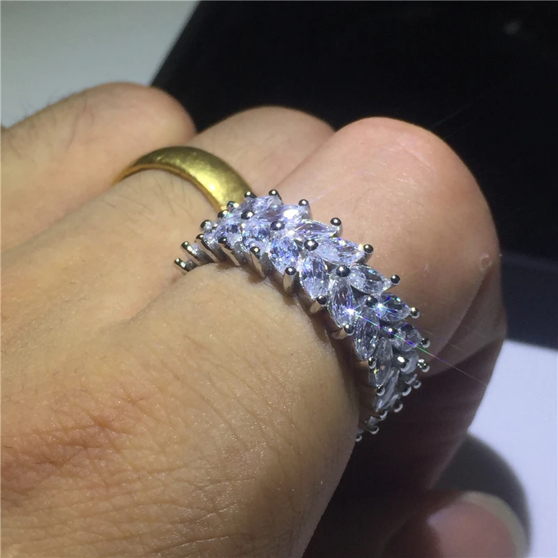Colorful Stone Hot Style Green Stones Cubic Zircon Engagement Jewelry Eternity Women Fashion Rings For Wedding | Украшения и