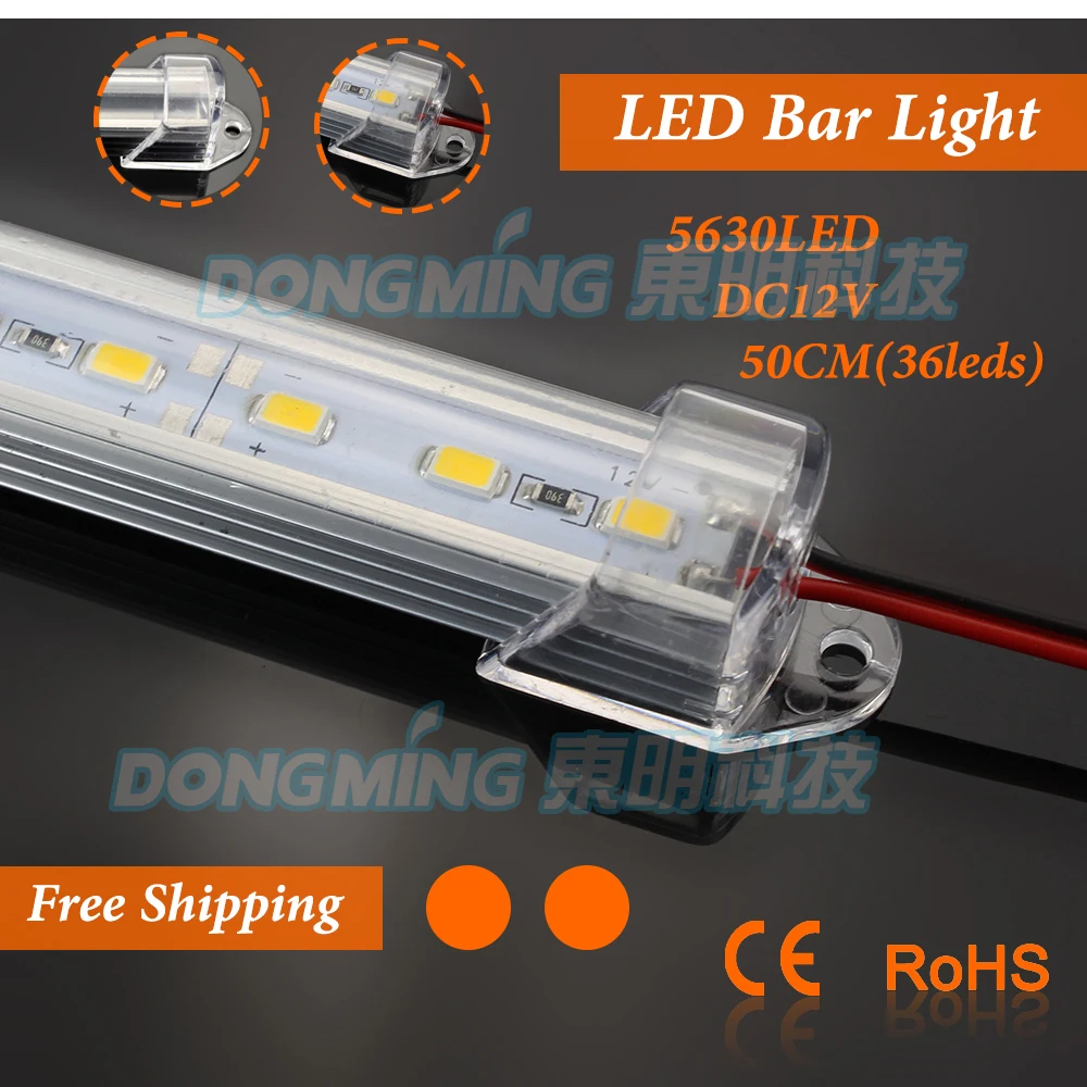 

5 шт./лот U алюминиевый профиль 36 светодиодов/50 см Светодиодная балка 5630 DC12V + pc covcer кухонный светодиодный светильник под шкаф