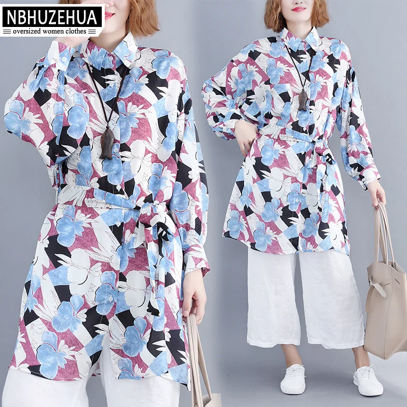 NBHUZEHUA F76 2018 Осенняя женская рубашка с длинным рукавом богемная шифоновая