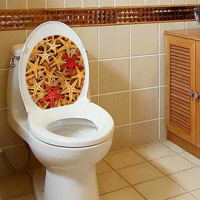 [Fundecoration] водостойкая наклейка для туалета с морской звездой украшения ванной