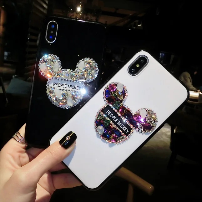Роскошный мягкий бриллиантовый чехол с Микки для Iphone X XS MAX XR 8 Plus 7 модный