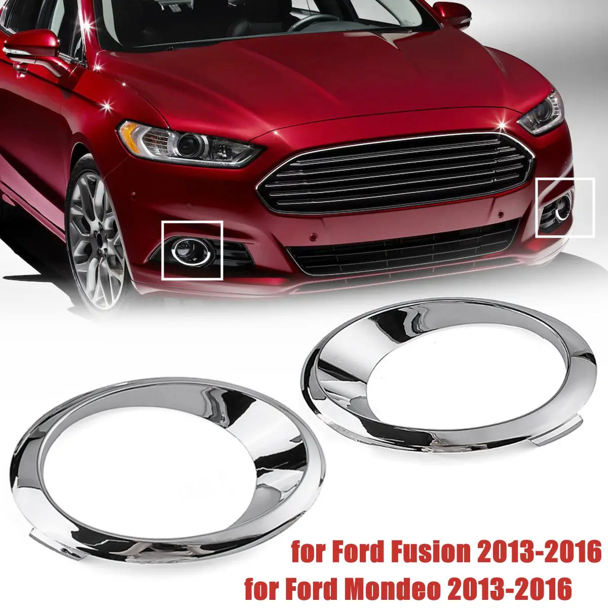 LH/RH хромированный противотумансветильник Обложка отделка кольцо для Ford Fusion Mondeo