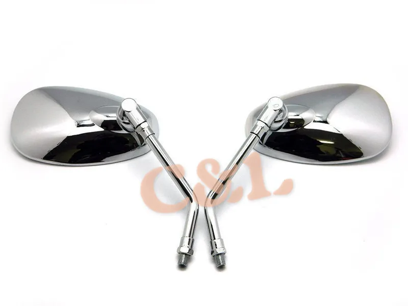 Хромированные боковые зеркала заднего вида для мотоцикла Cruiser Chopper болт 10 мм