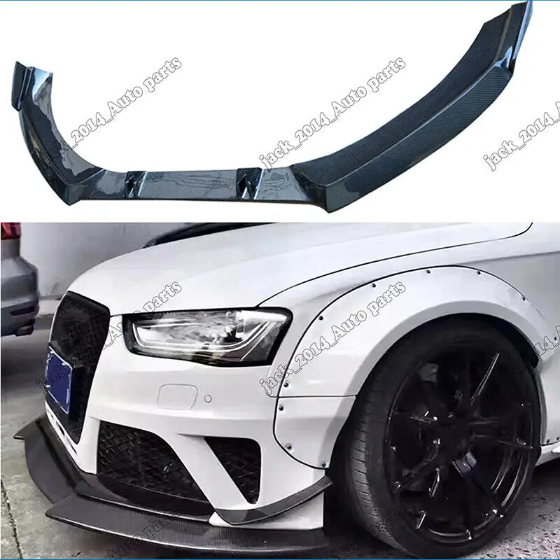 Real Carbon fiber Body kit front bumper lip spoiler for Audi RS4 2013 2014 2015 2016