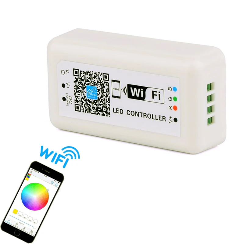 5pcs 100% good quality rgb wifi led controller  APP iOS Android  85mm 4A *3 current smartphone control music dimmers