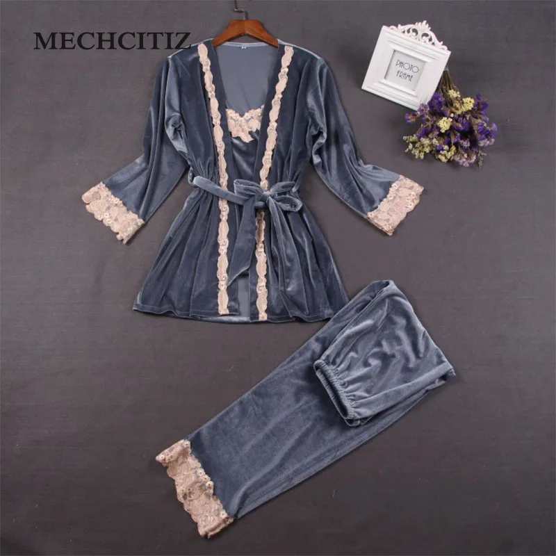 Пижама MECHCITIZ 3 шт. пижама для осени и зимы|sexy pajama sets|pajama setspajamas long sleeve |