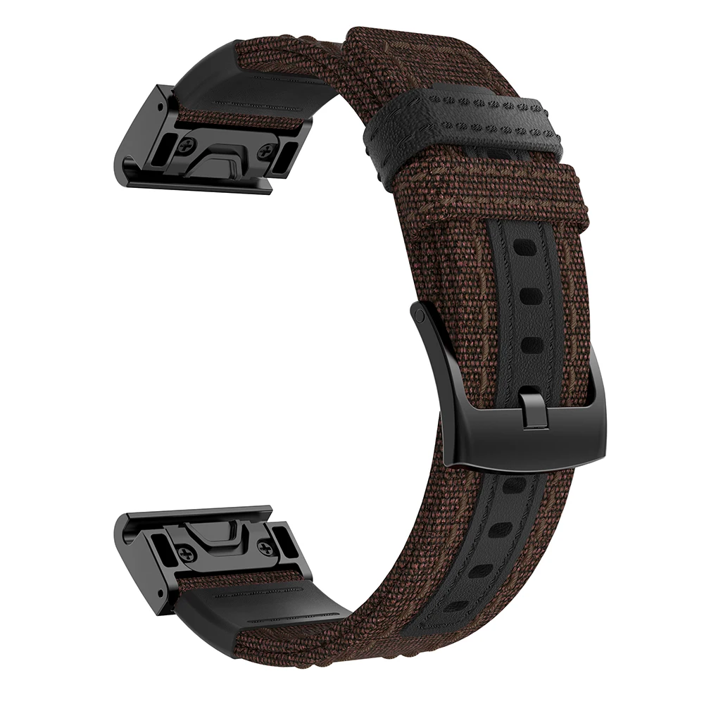 22 мм ремешок для Garmin Fenix 5/5 Plus/Forerunner 935/Instinct/Quatix 5 Смарт часы нейлон + кожа быстро