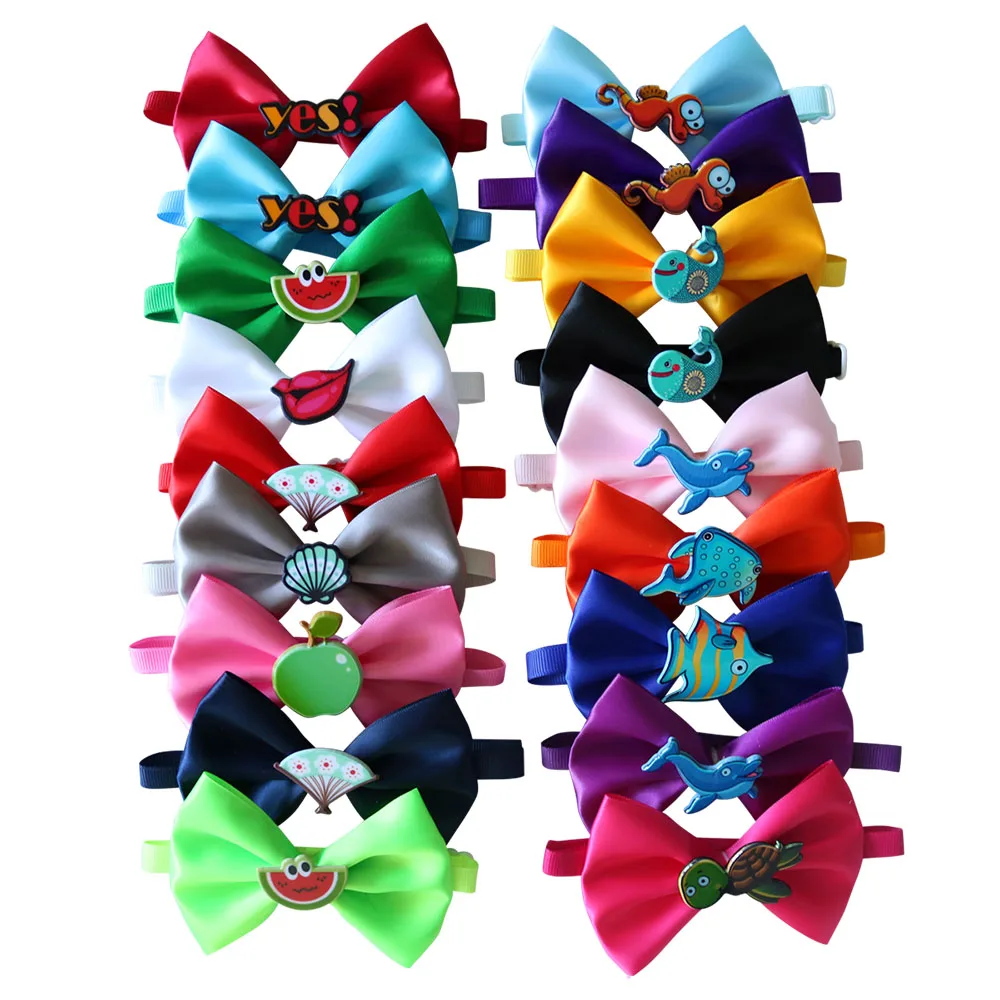 Фото Лидер продаж! 50 шт. 18 цветов кошка собака галстук бабочка сплошной поводок