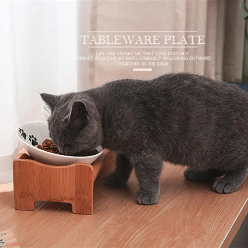 Кошачья миска подставка керамические миски собаки кормушка для воды и корма