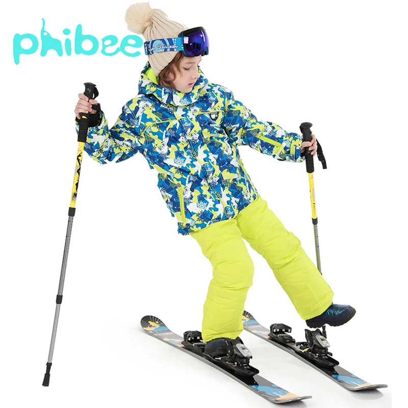 Phibee Boys Winter Ski Suit Skiing Jackets Kids Clothes Warm Waterproof Windproof Outdoor Coat Breathable Children Clothing |
