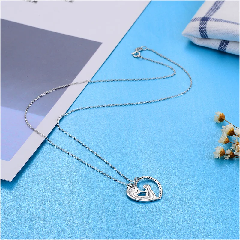Ожерелье женское из серебра 925 пробы с надписью Love Heart Mom Hold | Украшения и