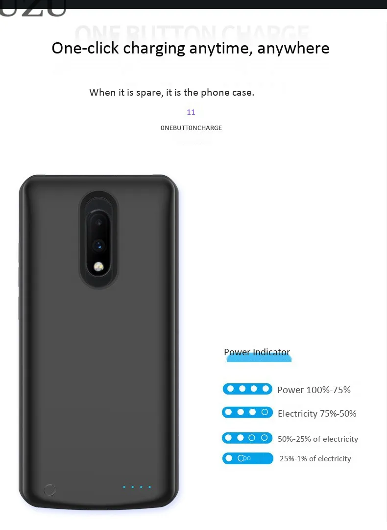 6000 мА/ч чехол для зарядки аккумулятора большой емкости для One Plus 7 Pro внешний портативный беспроводной зарядный чехол для OnePlus 7 Pro роскошный