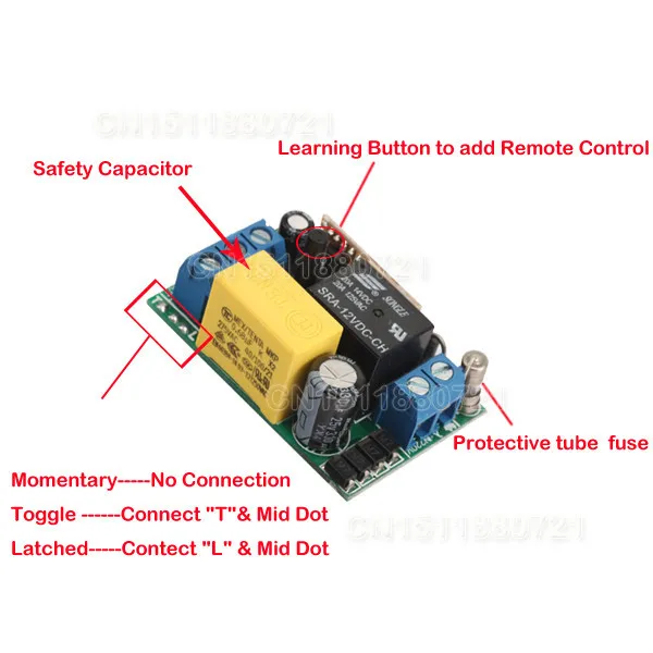 Light Lamp LED Bulb Remote Control Switches Input AC220V Output 1CH Relay Receiver Transmitter Learn Lock Unlock 315/433 | Обустройство