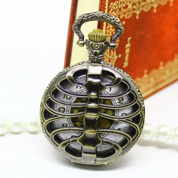 Best Service Fashion vine pocket watch for woman hot sale alloy bronze big round face Bronze quartz analog lady Price | Наручные часы