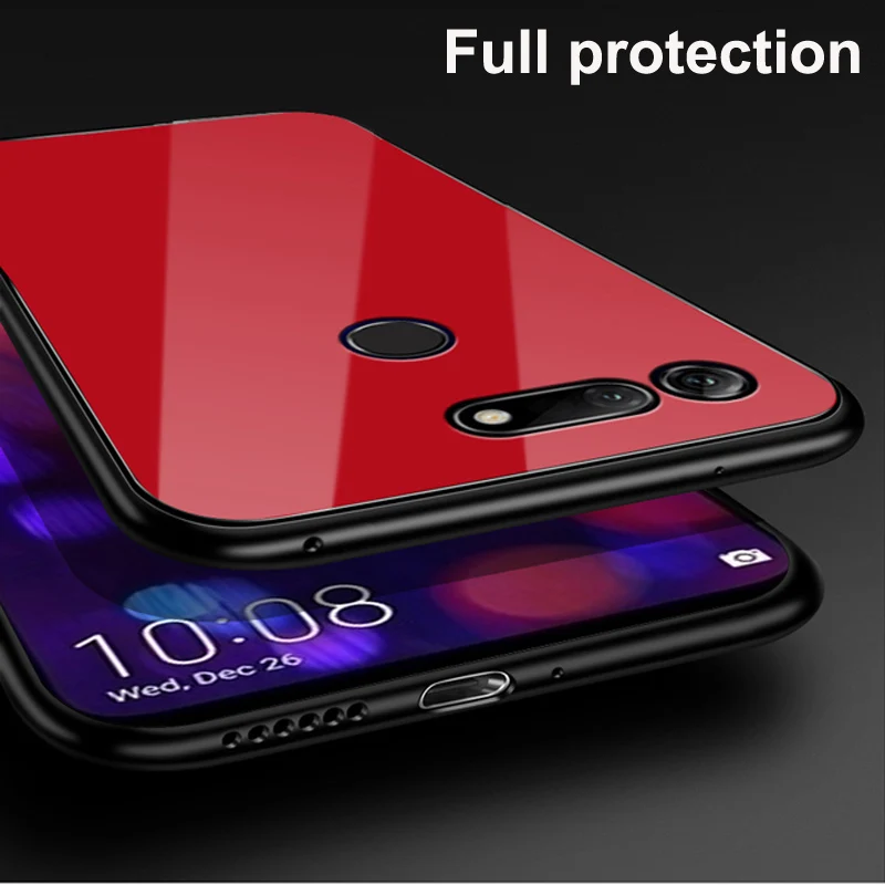 Чехол для Huawei Honor V20 однотонный чехол из закаленного стекла телефона HonorV20