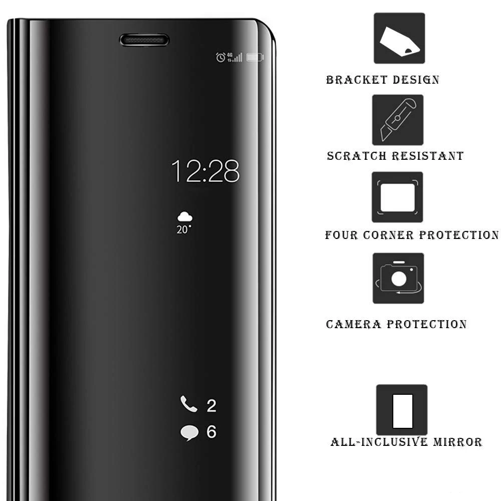 Зеркальный умный кожаный чехол с подставкой для Huawei Mate 20 Lite Honor 9 Nova 3i Play 3