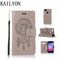 kailyon for huawei p9 lite mini y6 pro 2017 5 0 leather case flip cover magnetic wallet stand pattern owl wind chime phone case