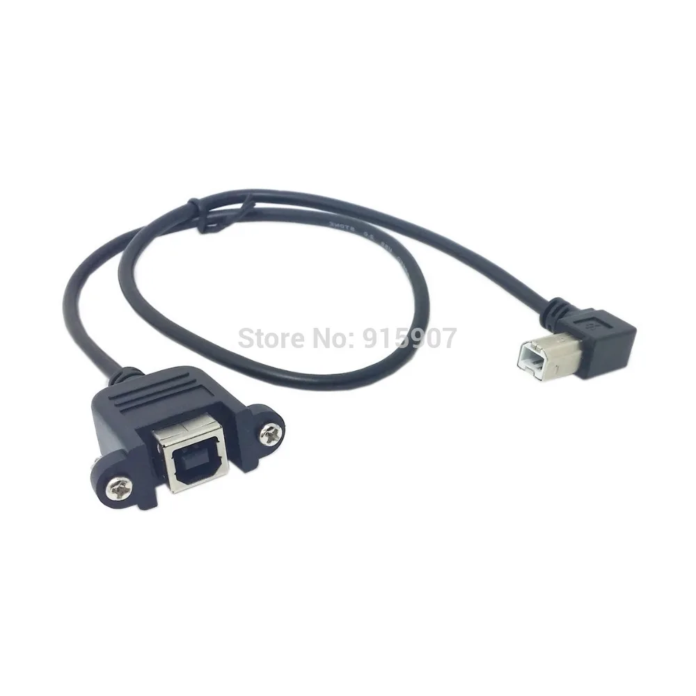 

Jimier Left Angled 90 Degree USB B Type Male to Female Extension Cable with Screws for Panel Mount 50cm