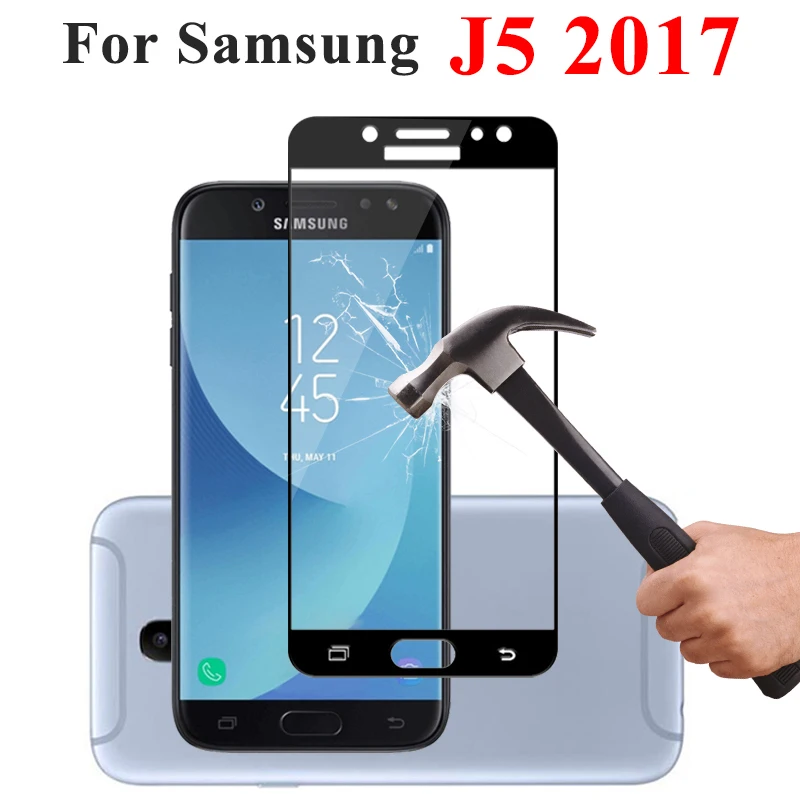 Полное покрытие защитное стекло для Samsung galaxy j5 2017 защита экрана закаленное j 5 5j