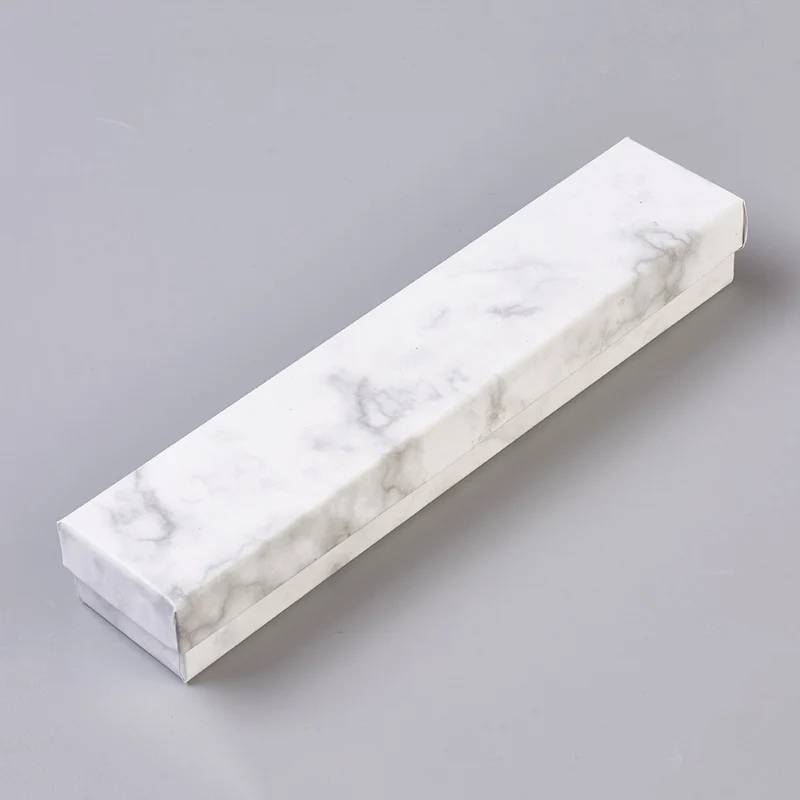 White 24 шт./партия 21x4,5x3,1 см бумажные ювелирные изделия из картона переносят Giftes дисплей коробки для хранения Черный Белый Коричневый футляр для колье прямоугольник - Цвет: White